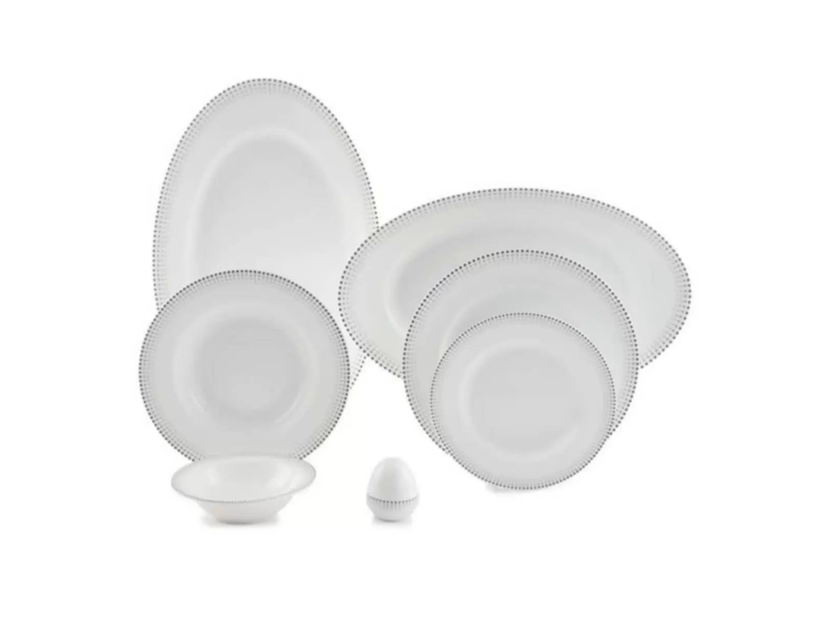 سرویس 28 پارچه چینی زرین-ایتالیا اف (گرد)-6 نفره-مون بلان مشکی-درجه عالی کد: 008721